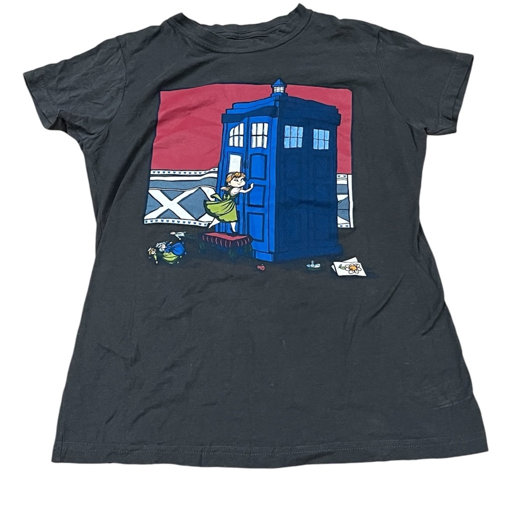 Tee Fury Shirt Doctor Who and Frozen's Anna Mash up Size Large